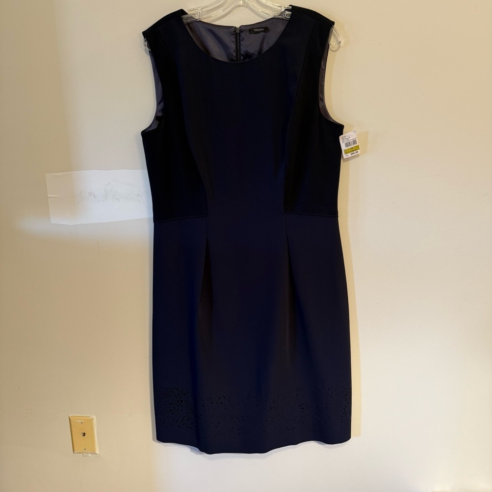 Tahari Black Holly Sleeveless Midi Dress NWT Size 14
